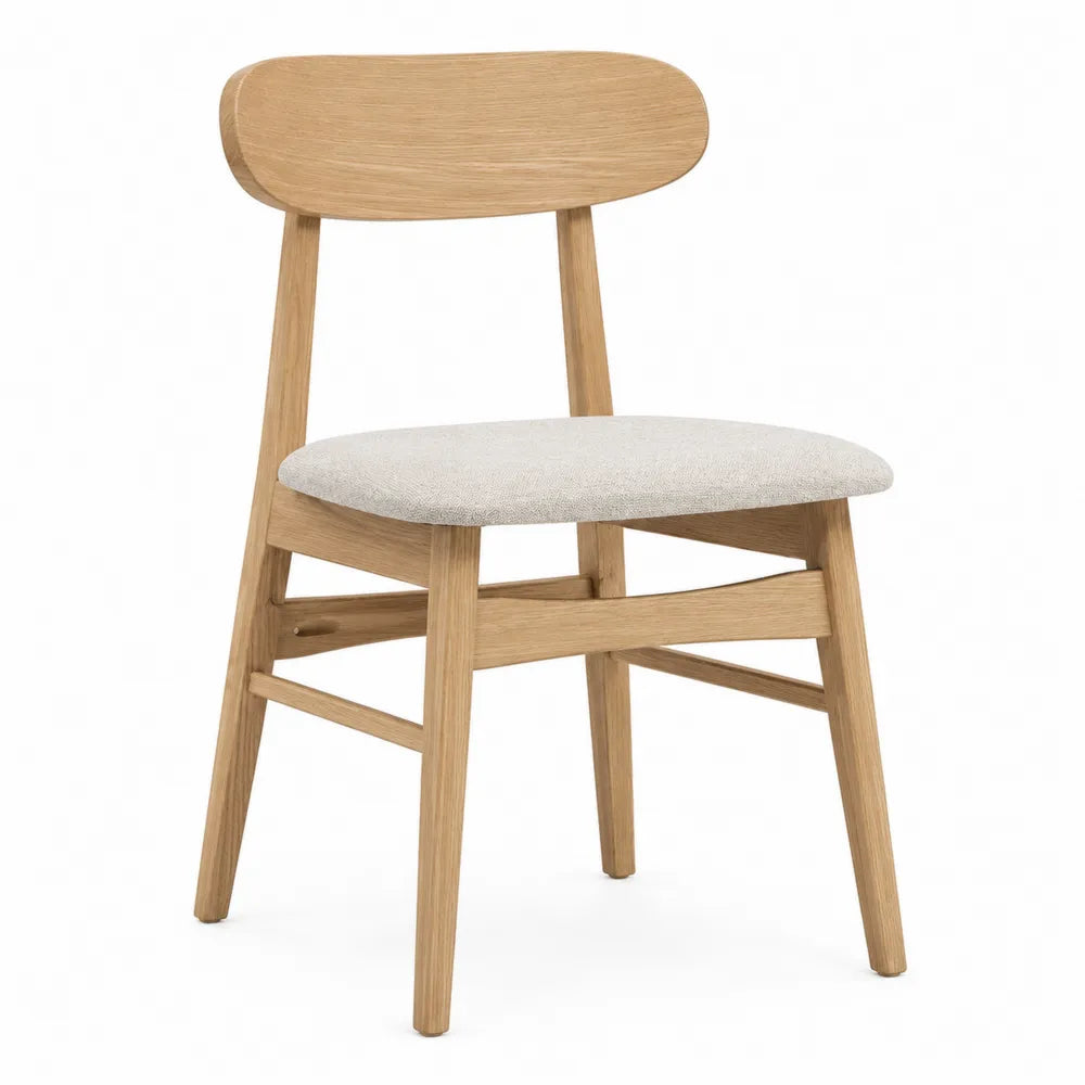 Silla de madera de roble con asiento de poliéster