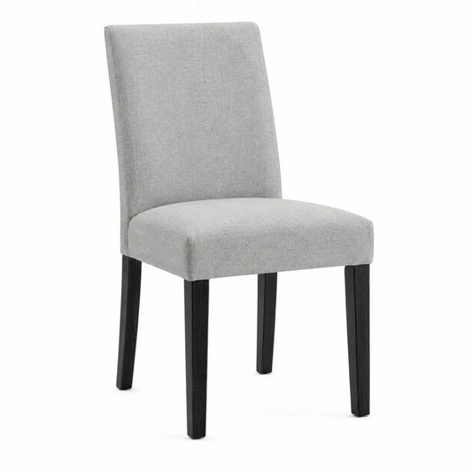 Silla de madera tapizada en tela gris 48x56x89 cm