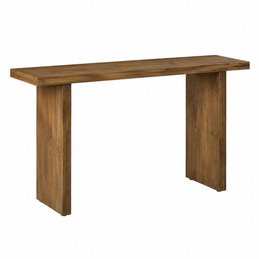 Mesa consola de madera de roble maciza marrón 120x35x75 cm