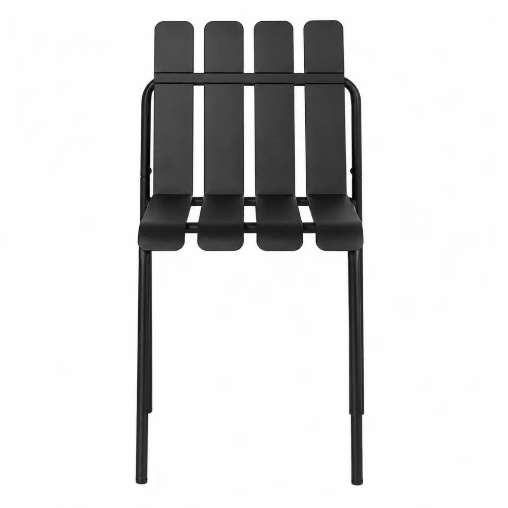 Silla de metal negra para exterior